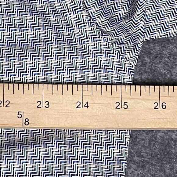 Men's Hagen Button-Down Shirt Blue White Geometric Print 100% Cotton Size XL - Picture 6 of 7